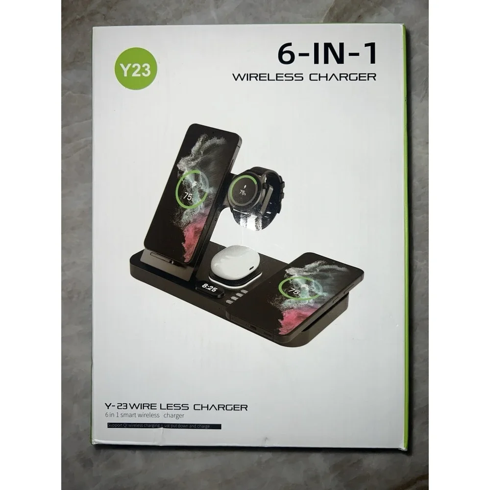 NEW Magnetic Wireless Charger for Samsung, 6 in 1 Charging Station With Clock